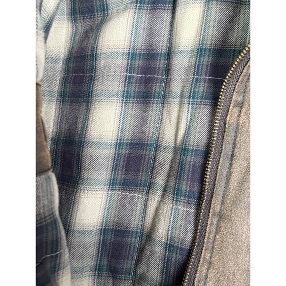 Cody James Dusty 3.0 Oil Coated Zip Up Vest Jacket Brown Plaid Liner Mens XL GUC - Picture 8 of 12